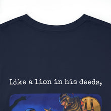 Load image into Gallery viewer, Hebrew Warrior T-Shirt variant with original sleeve logo