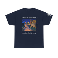 Load image into Gallery viewer, Hebrew Warrior T-Shirt variant with original sleeve logo