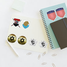 Load image into Gallery viewer, Maccabee Apparel Shields Sticker Set