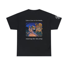 Load image into Gallery viewer, Hebrew Warrior T-Shirt variant with original sleeve logo
