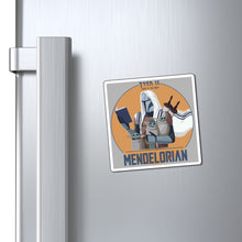 Load image into Gallery viewer, Mendelorian Jewish sci-fi parody design with Zo Haderech Hebrew text on a magnet.
