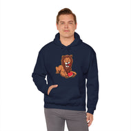 Illustration of a lion eating a watermelon in a humorous Zionist parody design on a hoodie.
