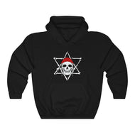 Jewish Jolly Roger pirate design inspired by Jewish privateers and corsairs on a hoodie.
