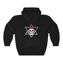 Load image into Gallery viewer, Jewish Pirate Hoodie - logo in white - Maccabee Apparel

