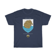 House Judah Lion of Judah sigil with Paleo-Hebrew inscription on a shirt.