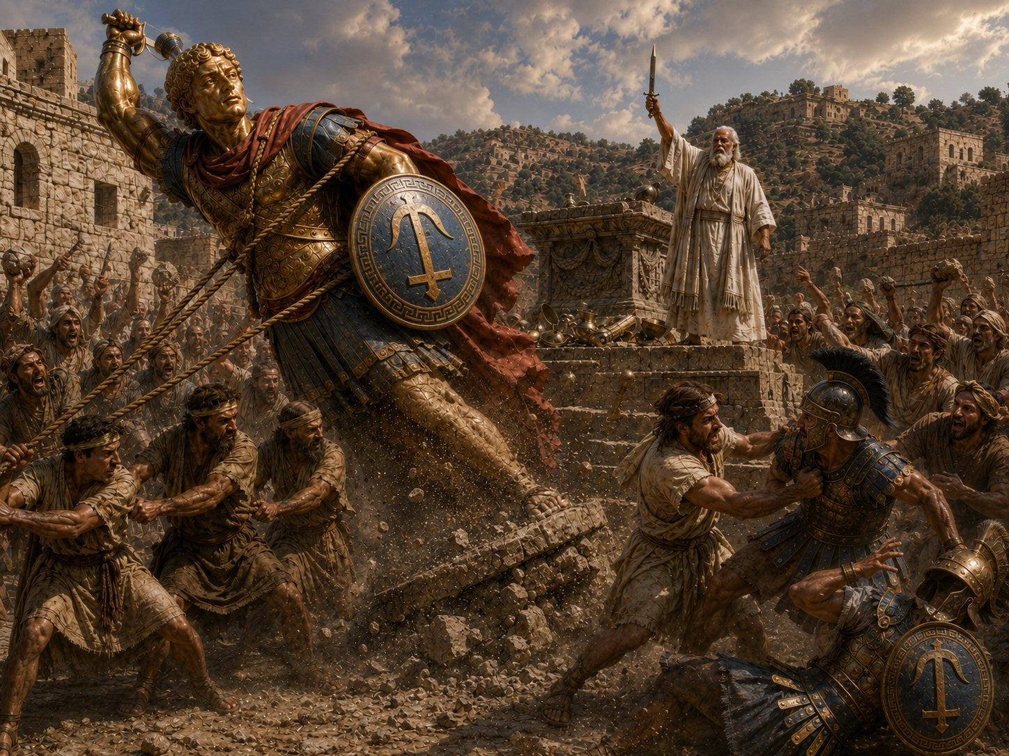 Concept art from Maccabaeus showing the revolt at Modi'in